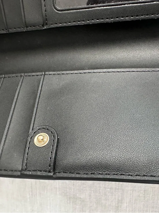 Kate Spade New York Saffiano Leather Wallet Black Blush Bifold Snap Zip Womens - Picture 6 of 9